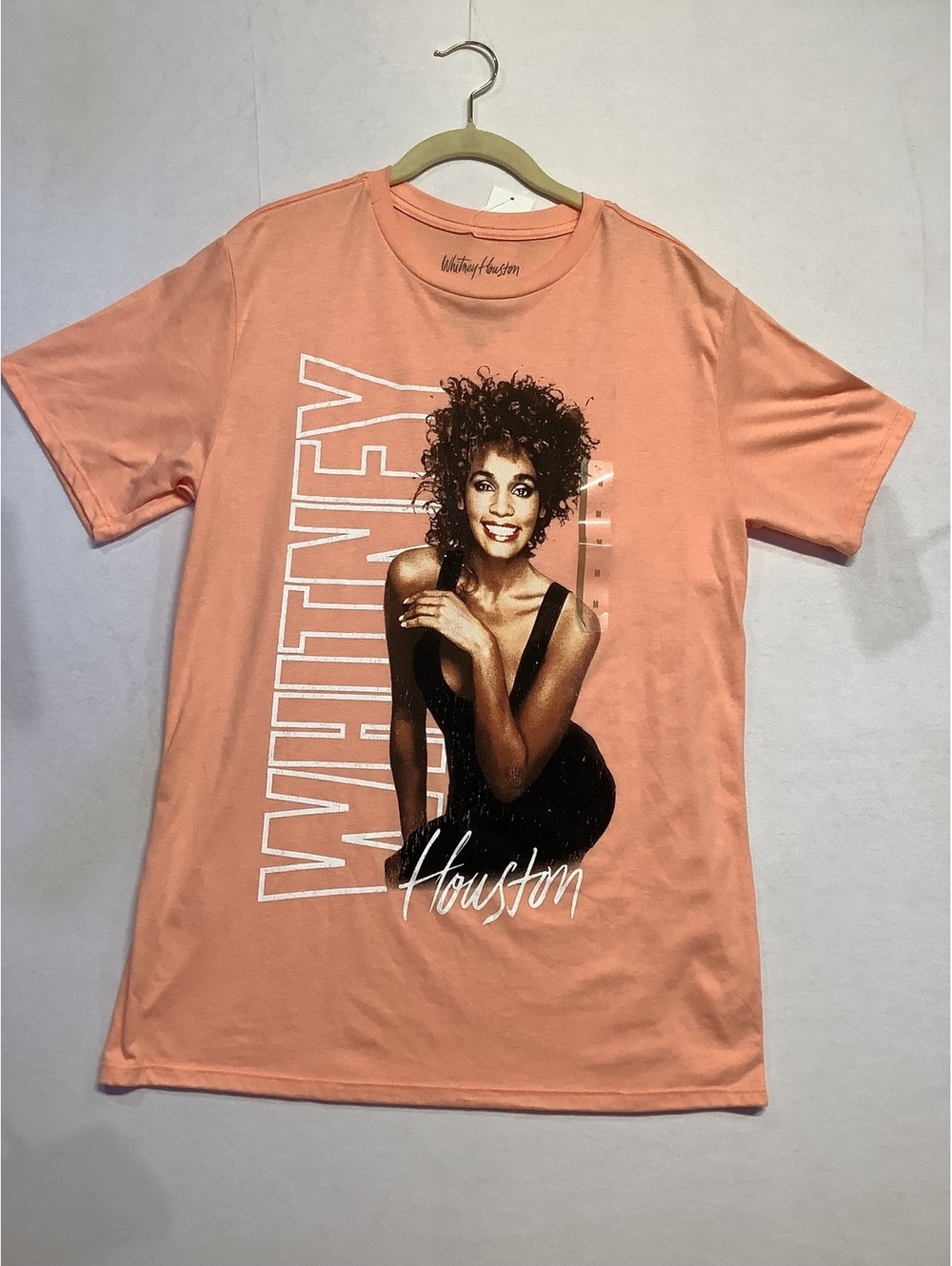 NWTWhitney Houston Coral Pink Graphic T-Shirt, Size M